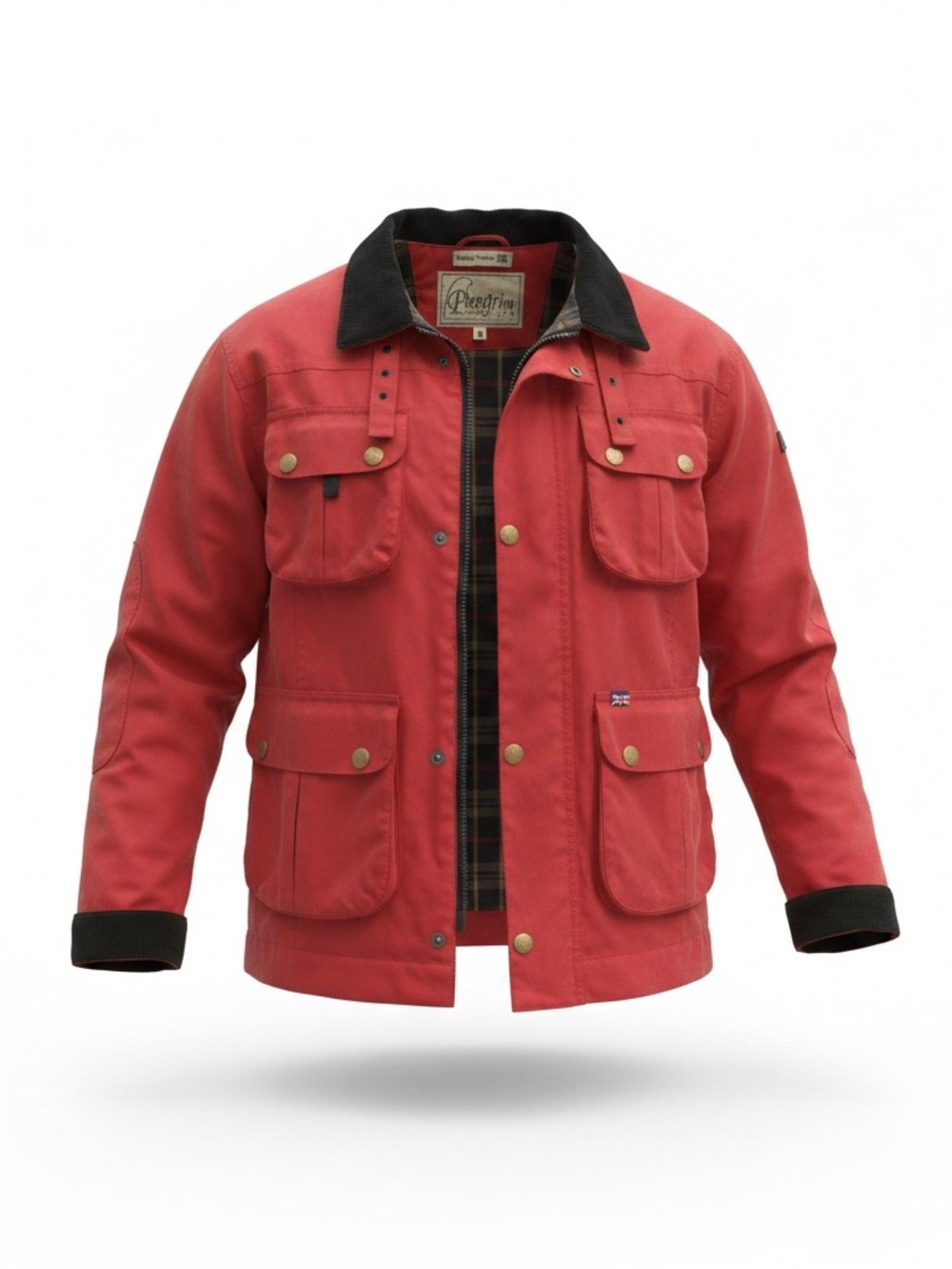Herring Bexley Peregrine UK Jacket with Leather Collar in Red